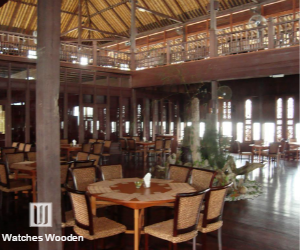 Wood restaurant with carvings