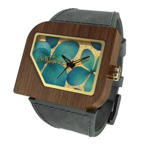 Avanti Flowers, Grey Pui Blue, Watches Wooden