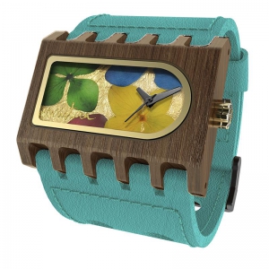 Ferro Flowers, Turquoise Pui Multicolour, Watches Wooden