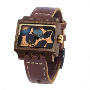 Lenzo Flowers, Brown Pui Black, Watches Wooden