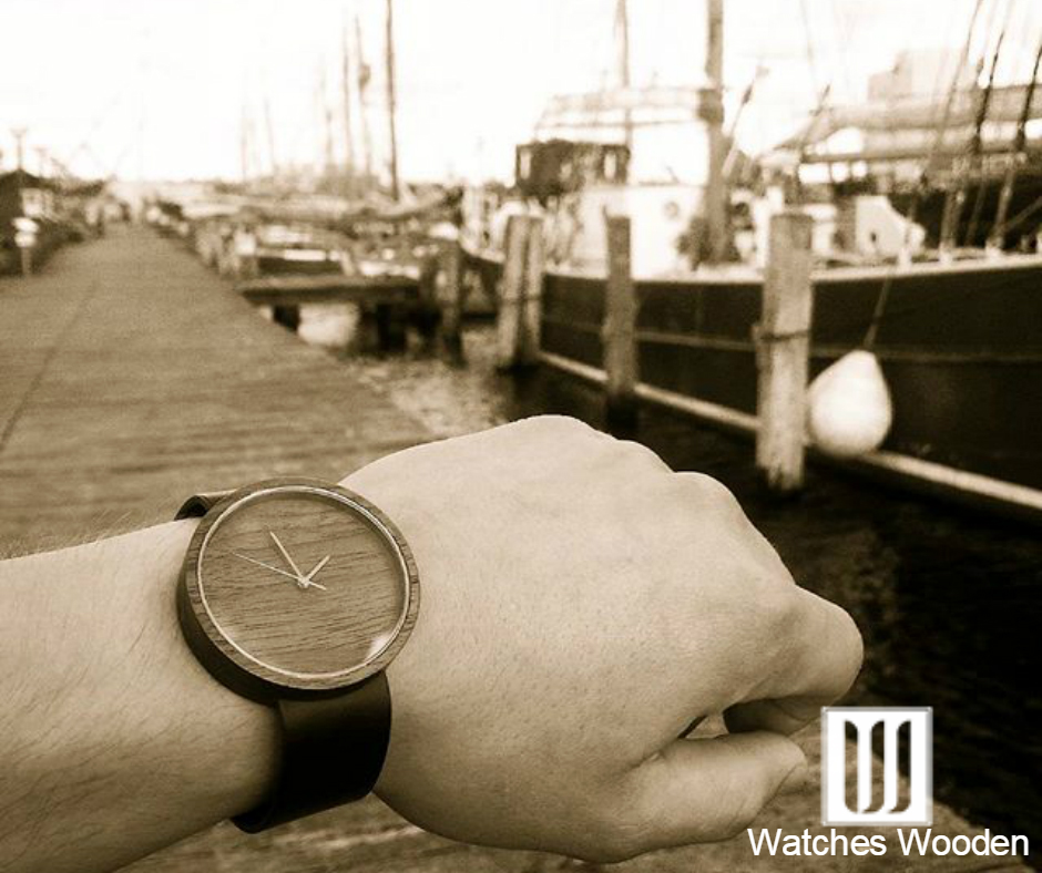 Ovi watch, worn by model at seaport