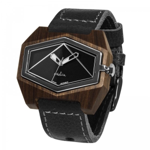 black pui black silver watches wooden