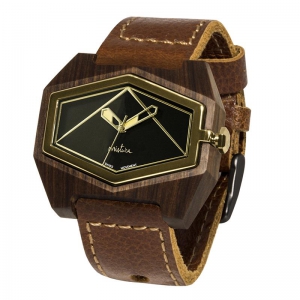 brown pui blackgold watches wooden